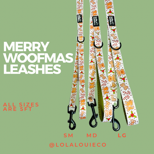 Fabric Leash- Merry Woofmas